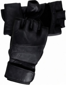 ถุงมือฝึกซ้อมหนังแบบเปิดนิ้วมือสำหรับมืออาชีพ พร้อมสายรัดข้อมือแบบตีนตุ๊กแกและแผ่นรองฝ่ามือสำหรับยกน้ำหนัก - Product Image 6