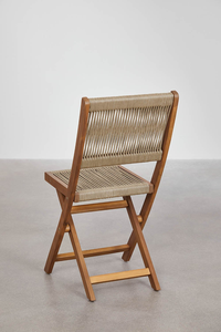 Modern Design Teak <b>Wood</b> Folding <b>Dining</b> <b>Chair</b> with Woven Seat for Home Apartment or Villa Use - Product Image 3
