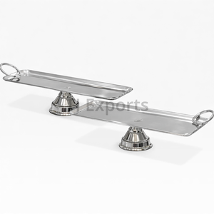 Serviteurs à chocolat ovales martelés avec des pieds incurvés artistiques conçus pour la présentation contemporaine de buffets de desserts - Product Image 5