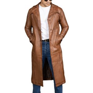 Chaqueta de Cuero Marrón para Hombre, Estilo Urbano, con Cuello Alto y Diseños Personalizables - Product Image 5