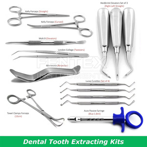 Kit de chirurgie buccale d'extraction de base Élévateurs radiculaires dentaires Instruments vétérinaires - Product Image 2