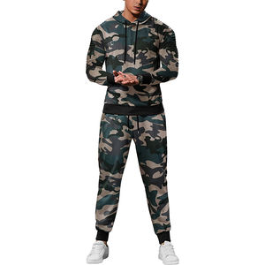 Automne surdimensionné 2 pièces ensemble lettre imprimé fermeture éclair poches à capuche et cordon pantalons de survêtement taille XL Style de mode - Product Image 1