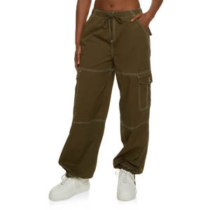 Pantalon cargo décontracté pour femme, taille mi-haute, 100 % coton, séchage rapide, respirant, imperméable, nouvelle mode 2025, haute qualité - Product Image 1