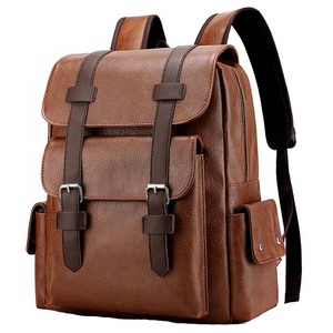 Voyage Camping Trekking Sac À Dos En Cuir Véritable Rolling Top Sac camping sac à dos sac à dos en plein air But Sac À Dos En Cuir - Product Image 1