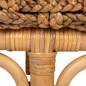 Elegant Water Hyacinth and Rattan Patio <b>Bench</b> - Product Image 5
