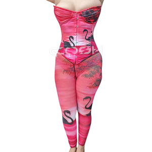 Corset Slim Fit Imprimé Cygne Numérique Personnalisé avec Leggings Respirants Élastiques Vêtements de Sport et Tenues Décontractées pour Femmes Ensemble 2 Pièces Fournisseur - Product Image 1