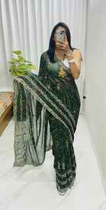 ชุดเดรสผ้าชีฟองผ้าแพรลายดอกไม้และผ้าพันเฮจพิมพ์ลายดอกไม้ผู้หญิงแฟชั่นผู้ผลิตจาก surat ในอัตราที่ต่ำที่สุด - Product Image 4