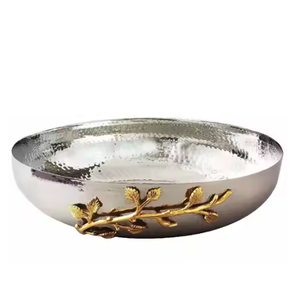 Cuenco de Metal decorativo de hoja de oro de Navidad de aluminio, cuenco de Metal antiguo de diseñador, cuencos de centro de mesa para servir, superventas - Product Image 6