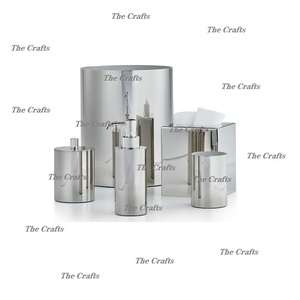 ชุดห้องน้ำสีเงินสแตนเลสถังใส่สบู่กล่องใส่สบู่ชุดที่ใส่แชมพู5ชิ้น - Product Image 1