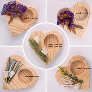 Bougeoir en bois en forme de coeur fabriqué à la main bougeoir rustique pour mariage romantique à la maison ou décor de saint valentin - Product Image 4