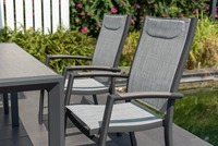 Ensemble de salle à manger moderne Lifestyle Garden Urbanite Panama gris métallisé 6 places, non pliable, avec structure en acier durable