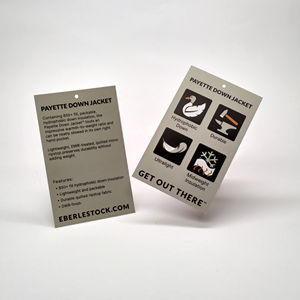 ป้ายแขวนทำจากกระดาษแข็งเคลือบด้านโลโก้บัตรข้อมูลแบรนด์ - Product Image 1