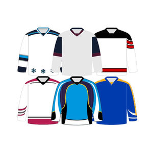 Maillot de hockey sur glace personnalisé en gros pour équipe, 100 % polyester, anti-UV, séchage rapide, respirant, uniforme de hockey sur glace sublimé en sergé - Product Image 4