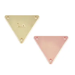 cheap brand name custom logo hats garment triangle metal tags