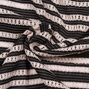 Tissu en dentelle crochetée rayée respirante gaufrée de fabrication indienne pour vêtements - Robe pour filles, léger, disponible dans le monde entier - Product Image 3