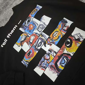 Sudadera Deportiva de Algodón Personalizada de Alta Calidad, Sudadera Extra Grande con Estampado Desgastado de Lujo para Hombre, Venta al por Mayor - Product Image 2