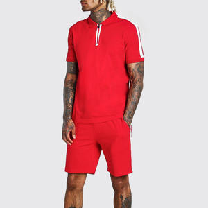 Ensemble deux pièces homme streetwear en coton 100% : T-shirt oversize et short uni, personnalisable avec logo OEM en gros - Product Image 1