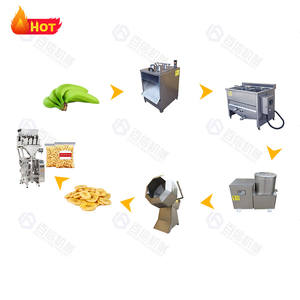 Ligne de production de chips de banane plantain avec friteuse, machine de transformation des légumes entièrement automatique en acier inoxydable - Product Image 3