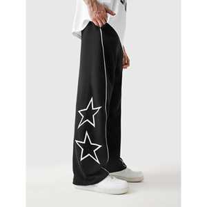 Pantalones STAR Classic Baggy en Negro, 100% Algodón, Tallas XL a 6XL, Logotipo Personalizable, Decorados con Cierres, Lavado a Color, Corte Ajustado - Product Image 5