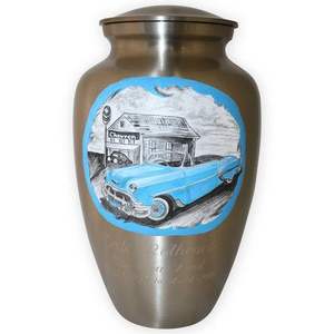 <b>Classy</b> Aluminum Wholesale Urn Trendy Designs Printed <b>Top</b> Quality Cremation Urn for Funeral Supplies OEM ODM Customized - Product Image 2