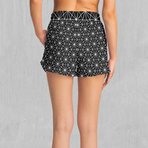 Short élastique taille haute respirant pour femme Logo personnalisé imprimé en gros Short de sublimation d'entraînement fabriqué au Pakistan - Product Image 2