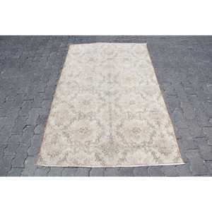 พรมวินเทจลายต้นไม้สีขาวเทา ขนาด 3.8x6 ฟุต พรมตุรกี พรมขนสัตว์ - Product Image 1