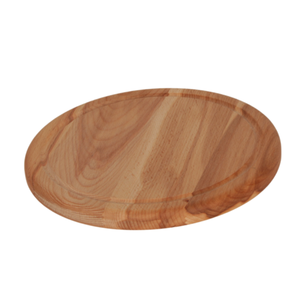 Plateau de service rond en bois d'acacia poli, écologique et fait main, idéal pour la maison et les réceptions - Product Image 1
