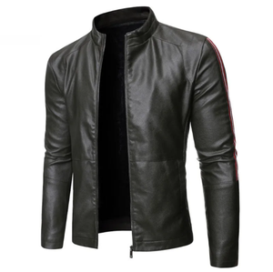 Chaquetas gruesas informales de cuero para hombre, piel de oveja cálida para exteriores, abrigo de cuero PU de talla grande, chaquetas para hombre, chaquetas de moda al por mayor - Product Image 4
