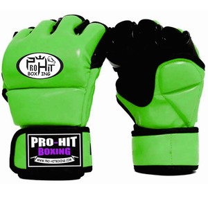 Équipement de boxe professionnel avec logo imprimé personnalisé Gants MMA en cuir Gants MMA durables en cuir avec demi-doigt - Product Image 1