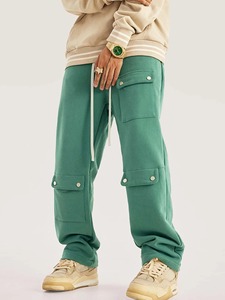 Pantalones Cargo para hombre en nuevo estilo Diseño de moda Ropa informal con cintura media Tallas grandes Estilo lavado Patrón recto - Product Image 3