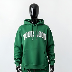 Streetwear décontracté pour hommes personnalisé OEM Survêtement d'entraînement 2 pièces 100% polyester Sweat à capuche surdimensionné Pantalon de survêtement évasé sérigraphié - Product Image 3