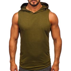 Camiseta sin mangas de gimnasio con capucha para hombre con logotipo personalizado Tela transpirable ecológica Estilo de calle principal Servicios OEM - Product Image 1
