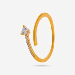 <b>Adjustable</b> 92.5 <b>Silver</b> Finger <b>Ring</b> 188315 with Rose Gold Gold Rhodium Plating Trendy Style Number Inlay Chain Gift - Product Image 1