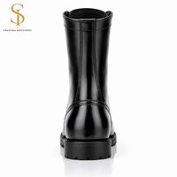 Bottes tactiques de défense SUPER FORCE en cuir de vache naturel de qualité supérieure, résistantes à la rouille, avec fermeture éclair et lacets en tissu Oxford