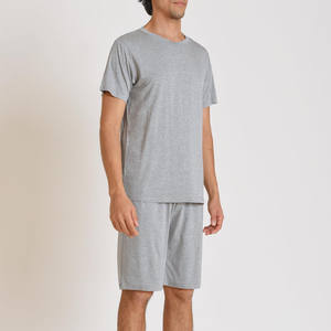 Breathable Quick Dry Woven <b>Men's</b> Summer Casual Two-Piece Solid Color Elastic Short Sleeve Oversize <b>Set</b> - Product Image 5