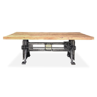 Table à manger pliante en bois massif, faite à la main, écologique, avec pieds en fonte, pour hôtel, restaurant et usage domestique, design industriel