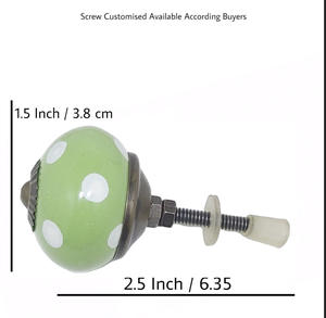 Boutons en céramique vert forêt industrielle poignées de tiroir à pois blancs pour cuisine chambre appartement vente chaude - Product Image 3