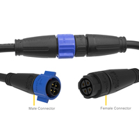 Conectores Eléctricos Impermeables M19 Precableados de 2, 3, 4, 5, 6, 8 y 9 Pines, IP67 e IP68, Macho y Hembra, para Iluminación LED Exterior