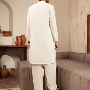 Fabrication professionnelle meilleur style décontracté Salwar Kameez pour hommes respirant bas quantité minimale de commande hommes Shalwar Kameez à vendre - Product Image 4