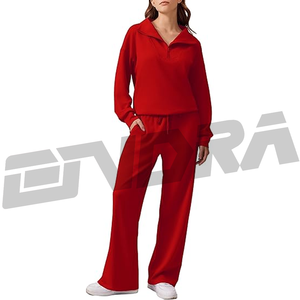 Chándal Rojo para Mujer, Estilo Moderno y Ajustado, Perfecto para el Gimnasio, Viajes, Ropa de Calle, Comodidad, Estilo de Moda para Toda la Temporada, Look Diario - Product Image 1