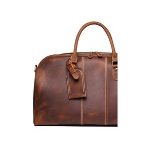 Sac de sport en cuir marron de qualité supérieure pour hommes femmes grande capacité à la mode Gym sport voyage sacs de week-end vente chaude - Product Image 2