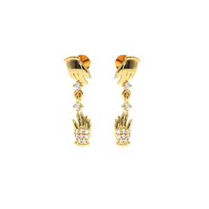 ต่างหูเพชรทอง ajretail-0.12กะรัต | Hi สี VS-SI ความคมชัด - Product Image 1