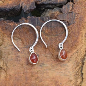 925 <b>Solid</b> Sterling <b>Silver</b> Carnelian Gemstone <b>Earrings</b> Handmade Girls Accessaries for Women Dangle <b>Earrings</b> <b>Silver</b> Jewellery - Product Image 2