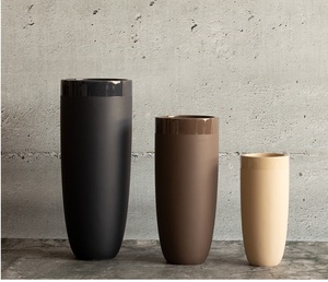 Jardinière de grande taille enduite de poudre mate de FORME CARRÉE de STYLE EUROPÉEN pour le jardinage extérieur salon hôtel S/3 - Product Image 3