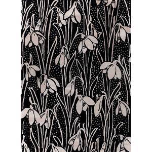 Tapis Hacienda en laine et viscose tufté à la main, motif floral et rayé, gris et noir, pelucheux, pour salon, couloir, forme rectangulaire, Tra-14891 - Product Image 1