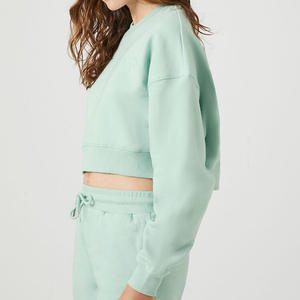 Sudadera corta con capucha para mujer con estampado personalizado, sudaderas informales para mujer, venta al por mayor - Product Image 2