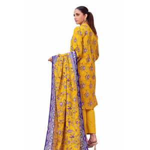 Traje Salwar Kameez de 3 Piezas sin Coser, de Algodón Khaddar Estampado, Ropa Étnica Pakistaní e India para Festivales-SD-42136 - Product Image 1