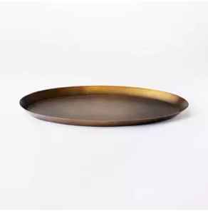 Bandeja DE SERVICIO DE Metal de lujo de oro antiguo, de pequeña a grande con diseño de mango moderno para mesa decorativa, uso de plato de comida de café - Product Image 3