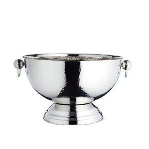 Simple Ultimate High Quality <b>Metal</b> Silver Finishing With Hammered Chilled Bottle Ice Bowl for Sale - Product Image 6