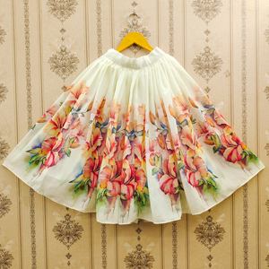 Conjunto de Lehenga Choli para Niñas de Shoryam Fashion, Completamente Cosido, con Estampado Floral, de Poliéster, Largo hasta el Suelo, con Dupatta |   Boda o Fiesta - Product Image 4